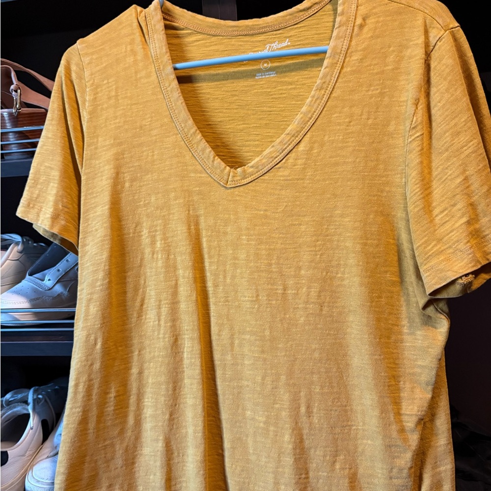 Universal Thread Mustard Yellow V-Neck Top